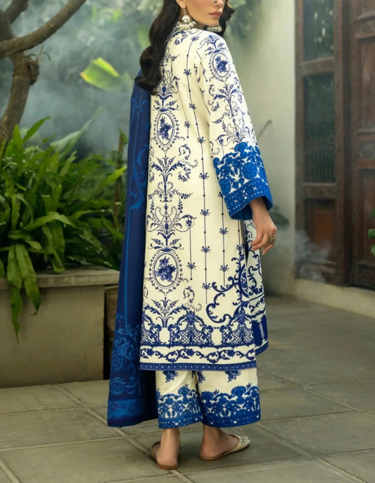 Digital Printed 3pc Lawn Dress with Digital Printed Lawn Dupatta - MP007