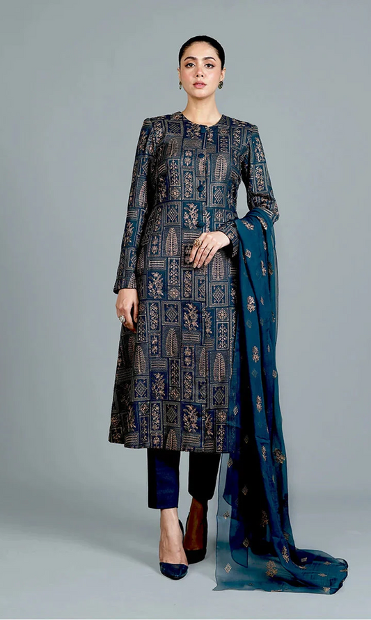 BAREEZE 3PC LAWN EMBROIDERED SHIRT WITH CHIFFON EMBROIDERED DUPATTA -  MP021