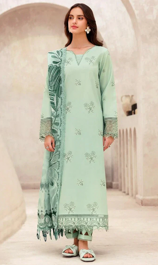 Farasha - Bahaar Embroidered Lawn Collection 3Pc With Voile Lawn  Dupatta - MP017