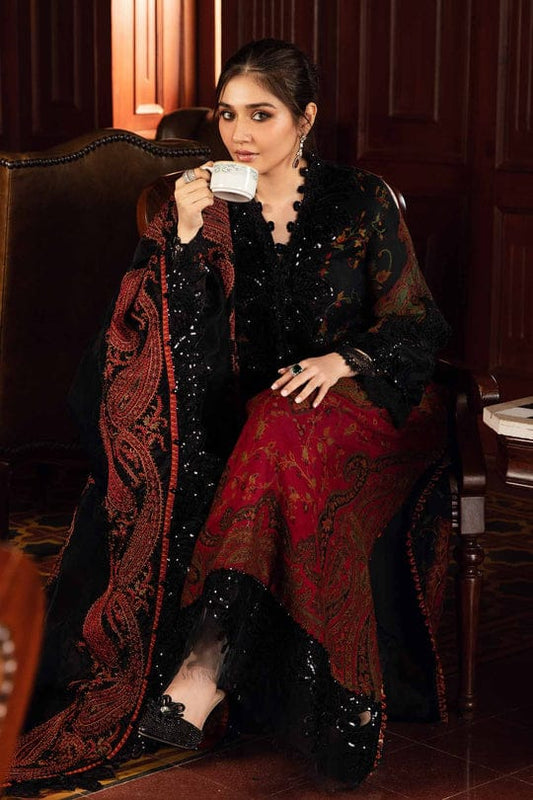 Maria.B Luxury Lawn Embroidered Unstitched 3 Pc Suit - MP012