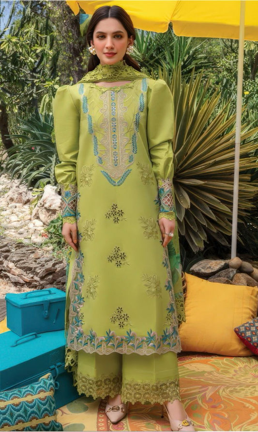 Rang Rasiya Carnation Embroidered Lawn Unstitched 3Pc Suit - MP009