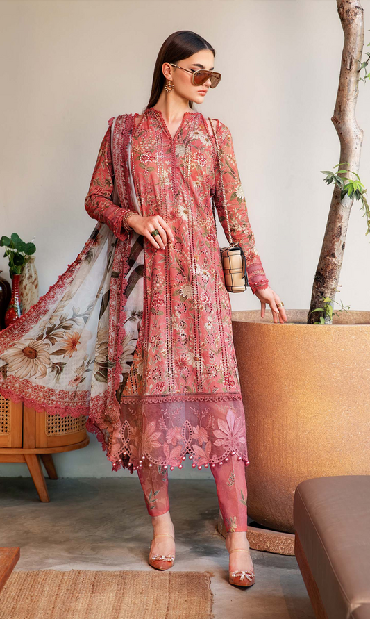 Maria.B Luxury Lawn Embroidered 3 Piece Unstitched - MP011