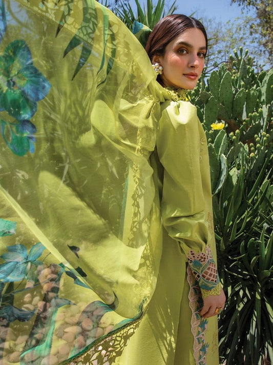 Rang Rasiya Carnation Embroidered Lawn Unstitched 3Pc Suit - MP009
