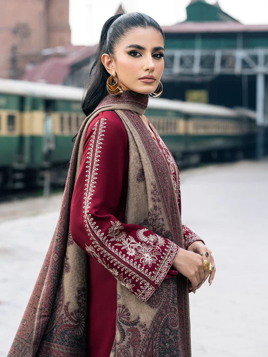 IZEL Embroidered 3PC Lawn Suit with Printed Duppata - MP003